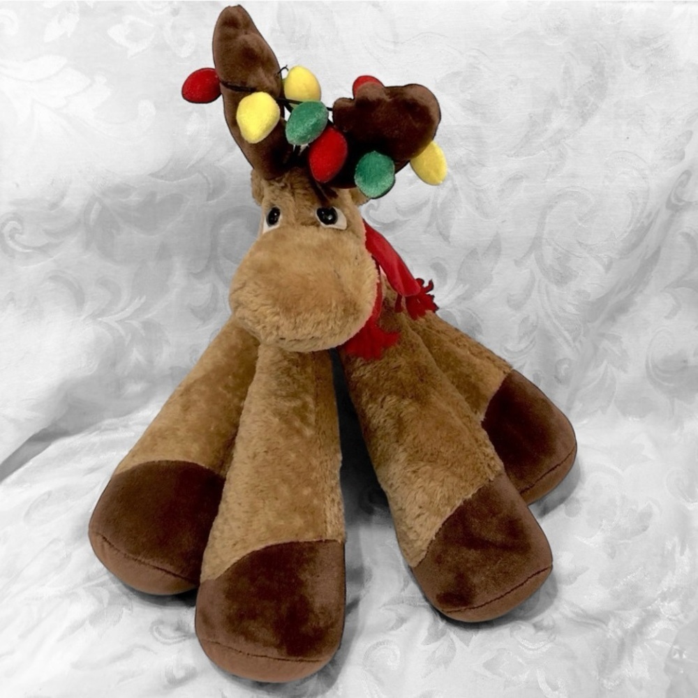 BESTEVER Funny Feet Holiday Moose Lights Scarf Plush Size 18”